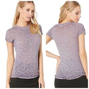 FREE PEOPLE We the Free Women's XS Purple Night Sky Burnout Fitted Tee Crewneck